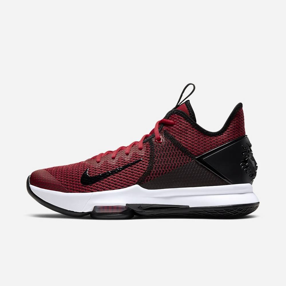 Chaussure De Basket Nike LeBron Witness 4 Noir 9421-768 Black/White/Gym Red Homme | REC-07110738